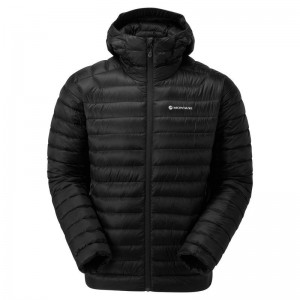 Black Montane Anti-Freeze Hooded Men's Down Jackets | MNT1688TB