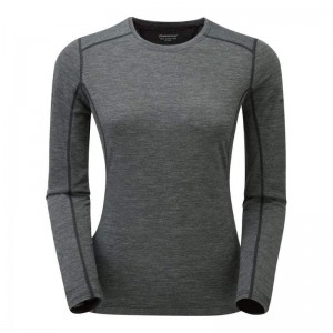 Black Montane Primino 140 Long Sleeve Women's T Shirts | JOD9982NX