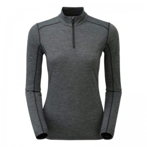 Black Montane Primino 140 Zip Neck Women's Base Layer Tops | LXG4469FF