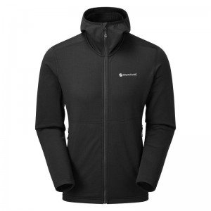 Black Montane Protium Hooded Men's Fleece Jackets | ESR2120EG