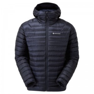 Dark Blue Montane Anti-Freeze Hooded Men's Down Jackets | IRM1099EL