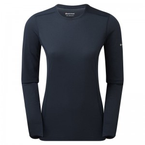 Dark Blue Montane Dart Lite Long Sleeve Women's T Shirts | PQF4263OA