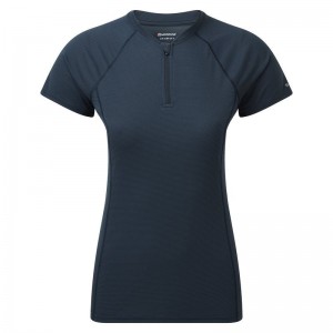 Dark Blue Montane Dart Nano Zip Women's T Shirts | EXF3973ON