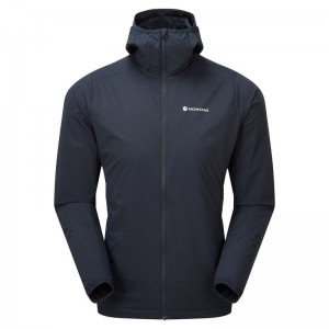 Dark Blue Montane Fireball Nano Hooded Men's Jackets | EGT783OX