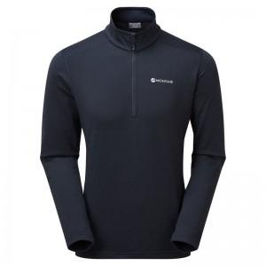 Dark Blue Montane Protium Pull On Men's Fleece | CEA1418MW