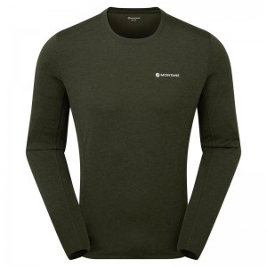 Dark Green Montane Dart Long Sleeve Men's T Shirts | LXD8868YK