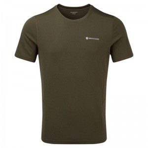 Dark Green Montane Dart Men's T Shirts | WUR10075LW