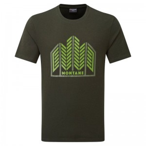 Dark Green Montane Forest Men's T Shirts | RGX860XB