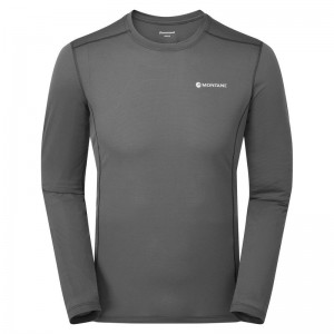 Dark Grey Montane Dart Lite Long Sleeve Men's T Shirts | OGM2679CS