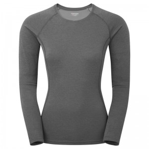 Dark Grey Montane Dart Long Sleeve Women's T Shirts | OBE929BO