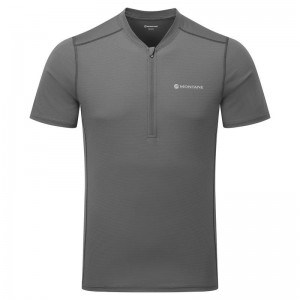 Dark Grey Montane Dart Nano Zip Men's T Shirts | IZH1982QV