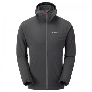 Dark Grey Montane Fireball Lite Hooded Men's Insulated Jackets | GND5197UM