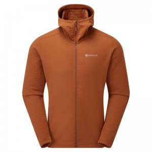 Dark Orange Montane Protium XT Hooded Men's Fleece Jackets | PCA8744TP