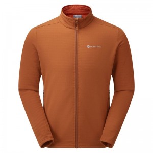 Dark Orange Montane Protium XT Men's Fleece Jackets | XNS7343VQ