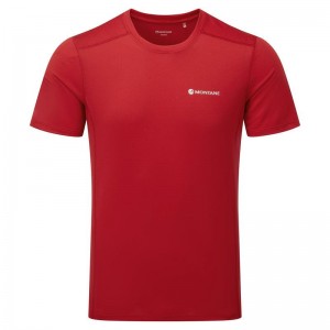 Dark Red Montane Dart Lite Men's T Shirts | QEJ7939DM