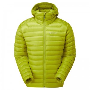 Green Montane Anti-Freeze Hooded Men's Down Jackets | RCG291DL