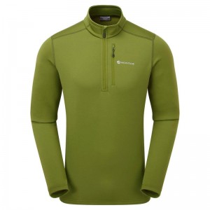 Green Montane Fury Zip Pull-On Men's Fleece | IMY414QY