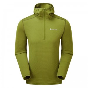 Green Montane Protium Lite Hooded Pull On Men's Fleece | QFD3125TZ