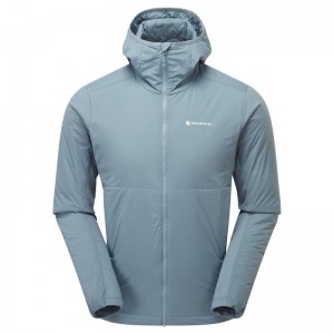 Grey Blue Montane Fireball Lite Hooded Men's Insulated Jackets | BQF4650DC