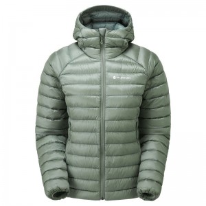 Grey Green Montane Anti-Freeze Hooded Women's Down Jackets | XBX2389XX