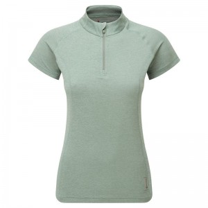 Grey Green Montane Dart Zip Women's T Shirts | OSM3714CQ