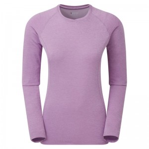 Grey Purple Montane Dart Long Sleeve Women's T Shirts | JCZ826ZE