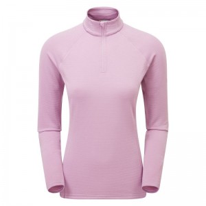 Grey Purple Montane Protium Lite Pull On Women's Fleece | BAZ9461BH