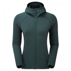 Olive Green Montane Protium Hooded Women's Fleece Jackets | HVH4476IO