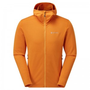 Orange Montane Protium Hooded Men's Fleece Jackets | NRX1724PE