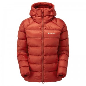 Orange Red Montane Anti-Freeze XT Hooded Women's Down Jackets | OHJ1004RG