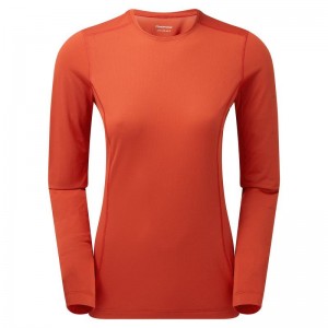 Orange Red Montane Dart Lite Long Sleeve Women's T Shirts | VNJ132TG