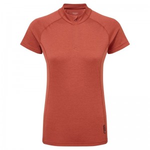 Orange Red Montane Dart Zip Women's T Shirts | MHW212LL