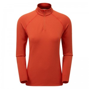 Orange Red Montane Protium Lite Pull On Women's Fleece | YSK9448MP