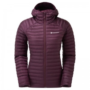 Purple Montane Anti-Freeze Lite Hooded Women's Down Jackets | DZY212DG