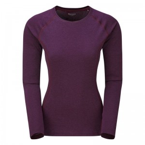 Purple Montane Dart Long Sleeve Women's T Shirts | LMF9877BW