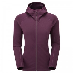 Purple Montane Protium Hooded Women's Fleece Jackets | NSK151UQ