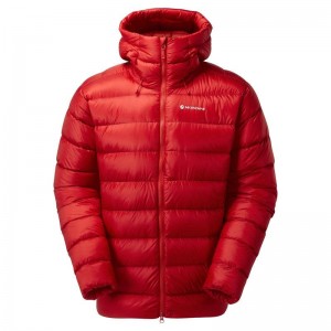 Red Montane Anti-Freeze XT Hooded Men's Down Jackets | QSA55100AQ