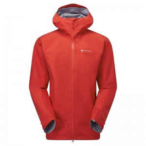 Red Montane Phase Men's Waterproof Jackets | FOL3819JU