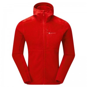 Red Montane Protium XPD Hooded Men's Fleece Jackets | KSB959ZN