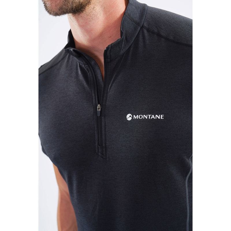 Black Montane Dart Zip Men's T Shirts | NFL665RW