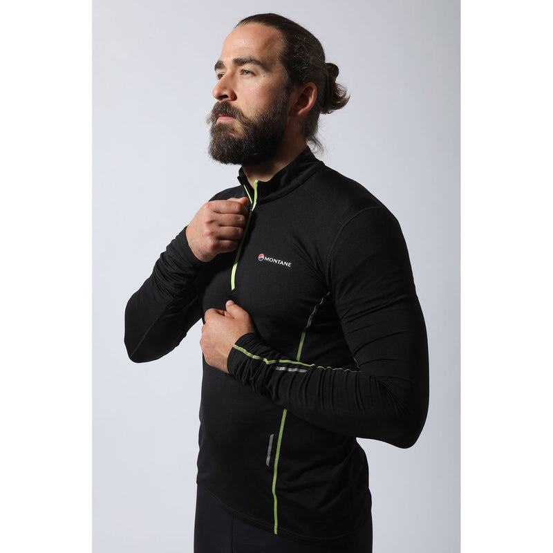 Black Montane Dragon Pull-On Men's Fleece Jackets | UJO6520VU