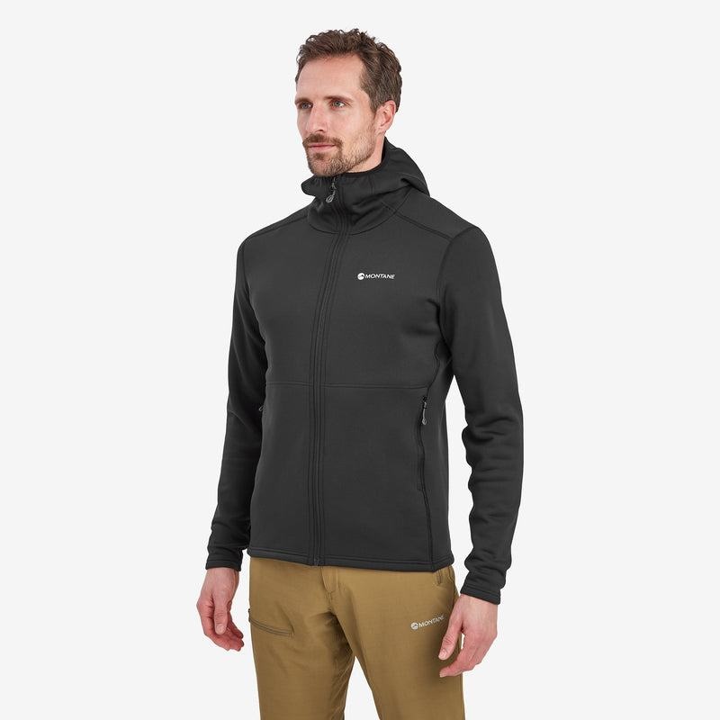 Black Montane Fury Hooded Men's Fleece Jackets | EUU364UD