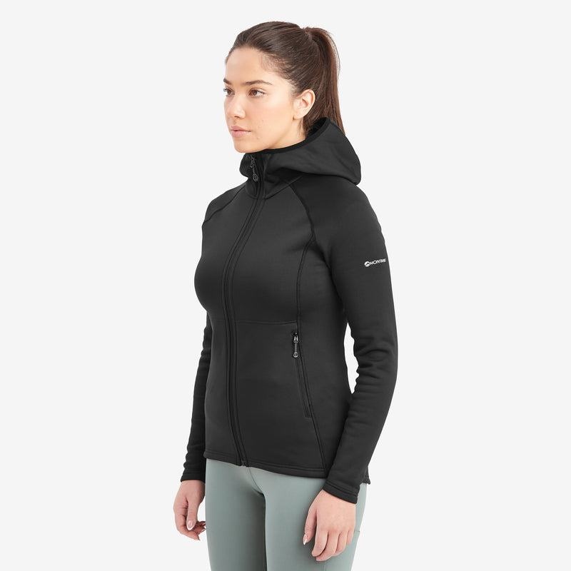 Black Montane Fury Hooded Women's Fleece Jackets | KFS3425EF