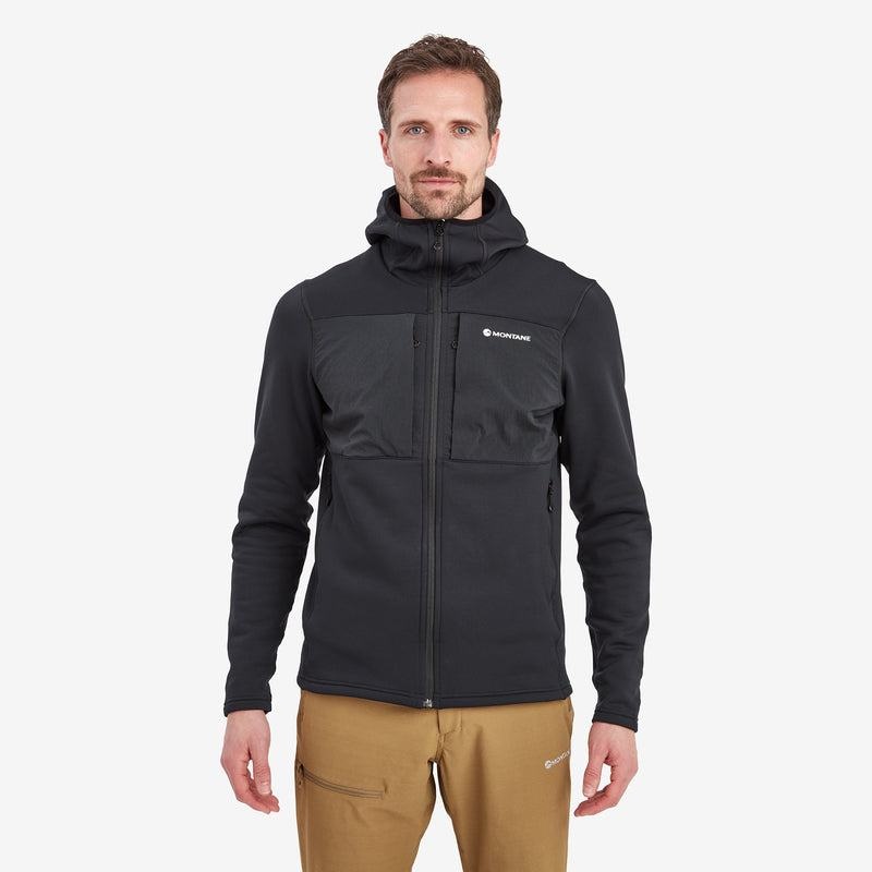 Black Montane Fury XT Hooded Men's Fleece Jackets | OWH7538UD