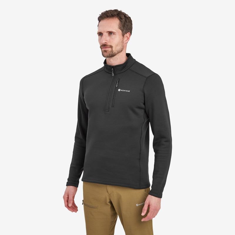 Black Montane Fury Zip Pull-On Men's Fleece | CEG6753JB