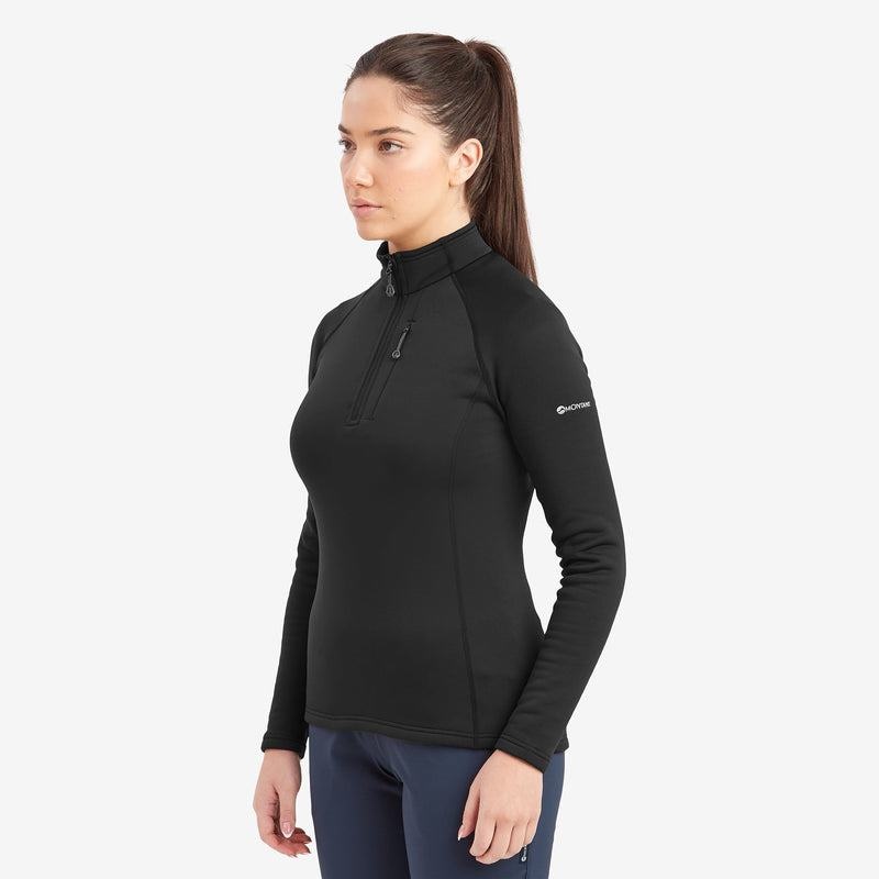 Black Montane Fury Zip Pull-On Women's Fleece | BUV2793XD