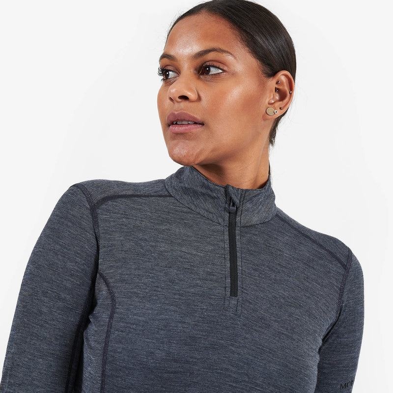 Black Montane Primino 140 Zip Neck Women's Base Layer Tops | LXG4469FF