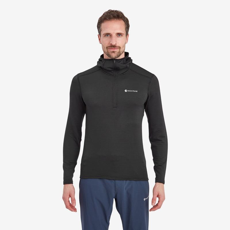 Black Montane Protium Lite Hooded Pull On Men's Fleece | CYW8235GK