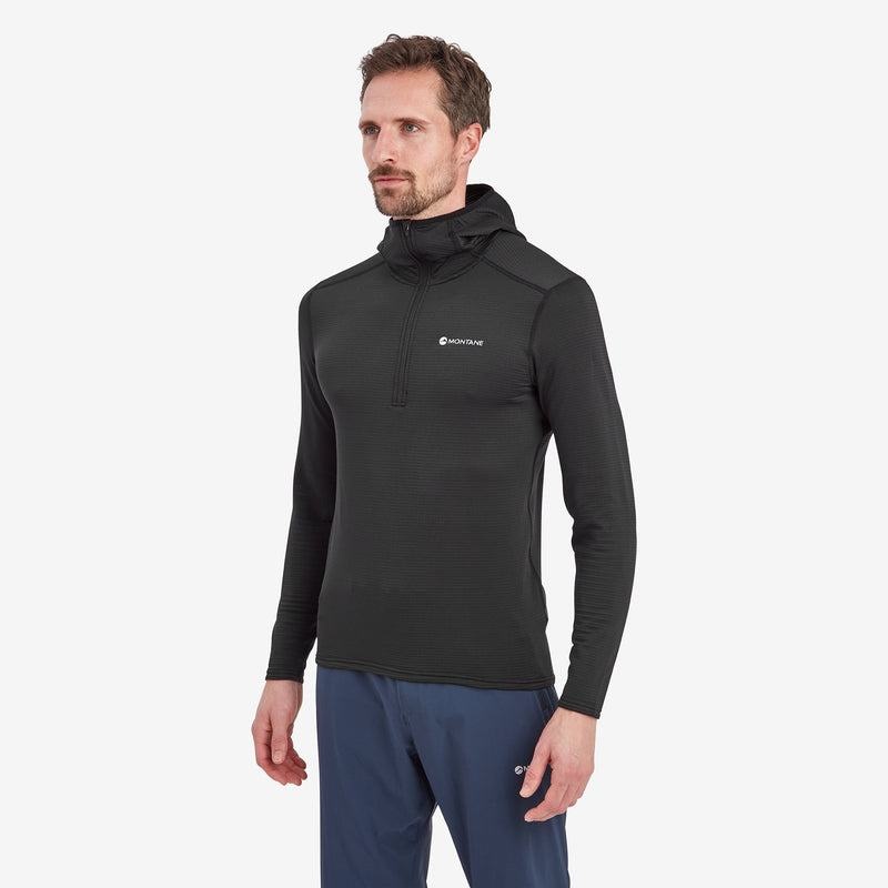 Black Montane Protium Lite Hooded Pull On Men's Fleece | CYW8235GK