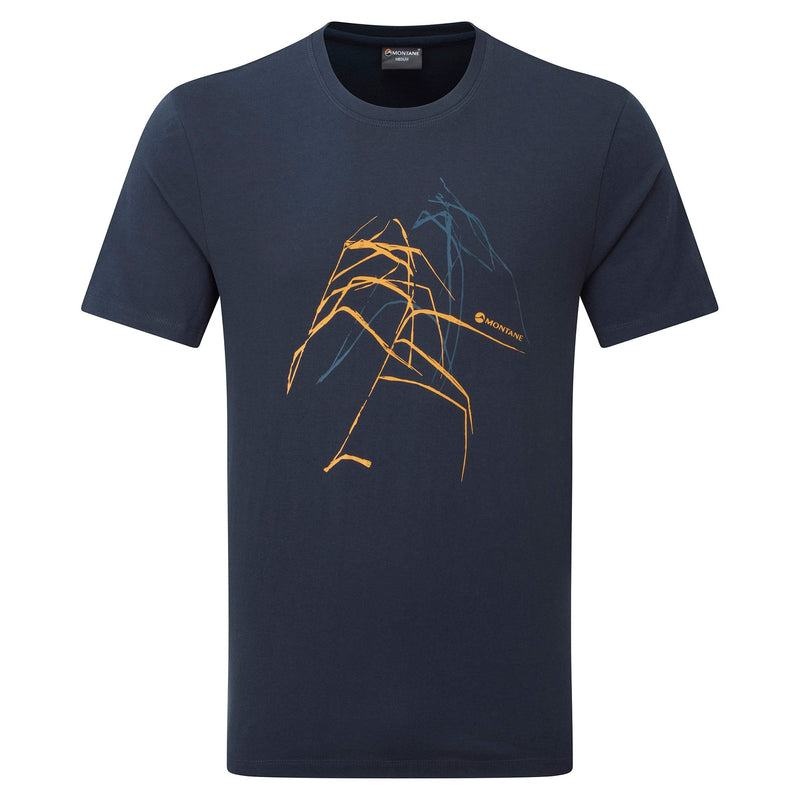 Dark Blue Montane Abstract Mountain Men\'s T Shirts | YJJ5217FF